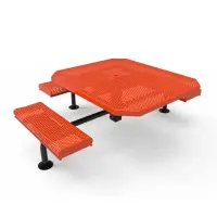 MyTCoat Honeycomb Steel Deluxe Frame Octagon Table with Rolled Edge Seats