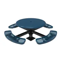 MyTCoat Expanded Metal Single Post Round Table with Smooth Top