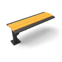 Uptown - Arches Recycled Plastic Slatted Cantilever Bench without Back