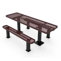 MyTCoat Expanded Metal Pedestal Frame Picnic Table