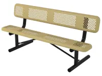 Essentials - Perforated Style Park Bench With Back