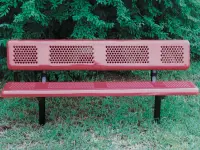 Essentials - Perforated Style Park Bench With Back
