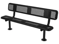 Essentials - Perforated Style Park Bench With Back