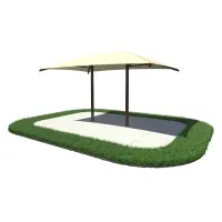 Dual Column Rectangular Umbrella Shade Shelter