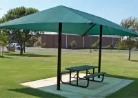Dual Column Rectangular Umbrella Shade Shelter