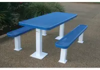MyTCoat Expanded Metal Pedestal Frame Picnic Table