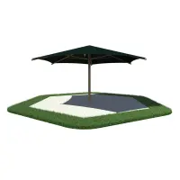 Single Post Hexagon Fabric Shade