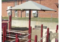 Single Post Hexagon Fabric Shade