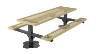 Essentials - Regal Rectangular Double Pedestal Frame Picnic Table with Attached Seating