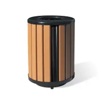 Uptown - Arches Recycled Plastic Slatted Trash Receptacle with Liner and Lid (3 Lids to Choose From)