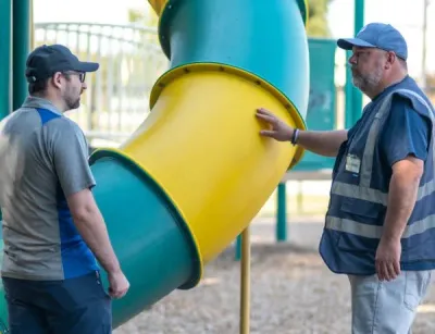 Maintained public playground reflecting ongoing stewardship and oversight.