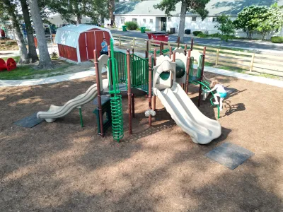 White County Fairgrounds playground area in Reynolds, Indiana