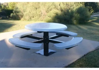 MyTCoat Expanded Metal Single Post Round Table - Thumbnail 3
