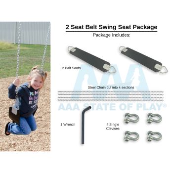 2 Seat Belt Swing Seat Package (4 Top Rail Heights)