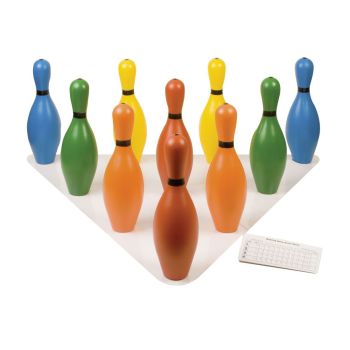 Multi-Color Plastic Bowling Pin Set