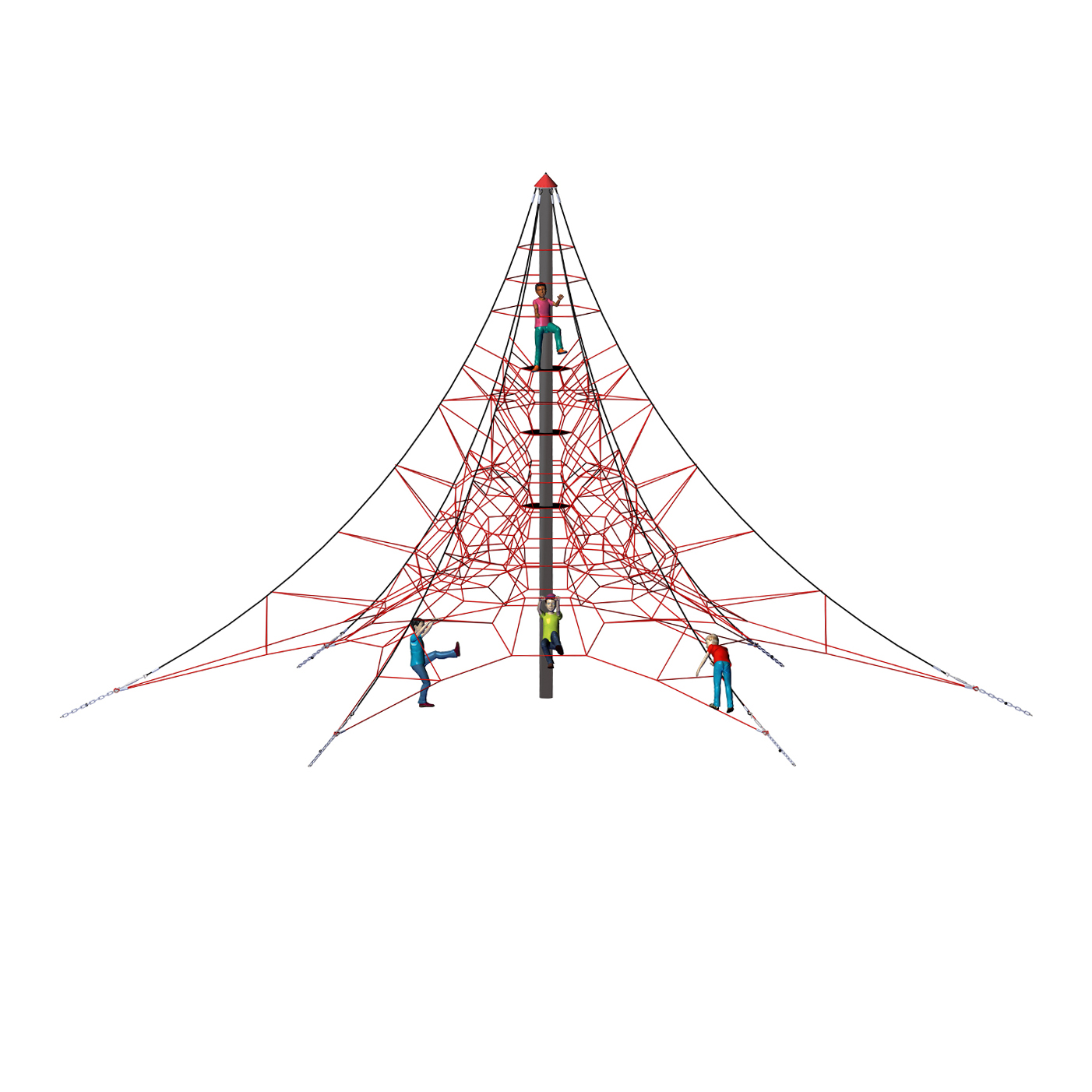 6-Sided Spider Pyramid Net Climber 8-6 (327-inch install height