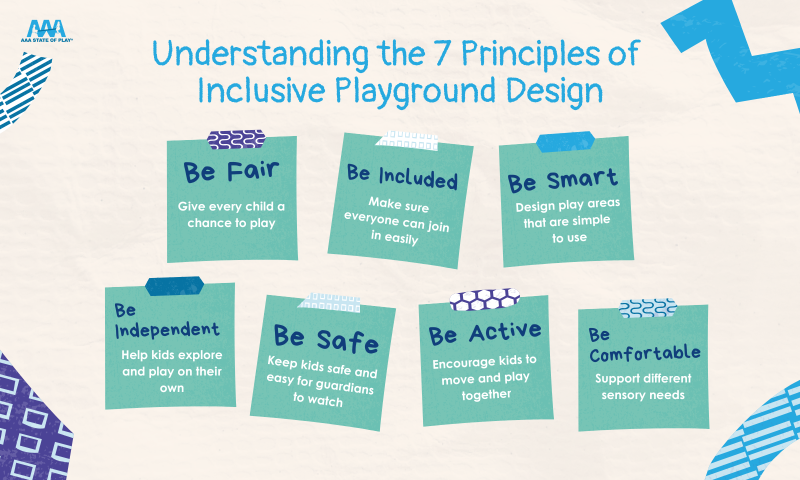 Universal design principles for accessible inclusive playgrounds